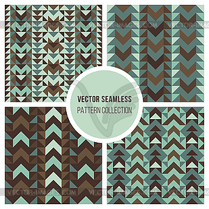 Seamless Ethnic Geometric Pattern Collection - vector clipart