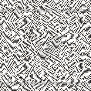 Seamless Black And White Coral Organic Line - vector image