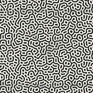 Seamless Black And White Organic Shapes Jumble - vector clipart