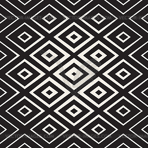 Seamless Black And White Rhombus Lines Pattern - vector image