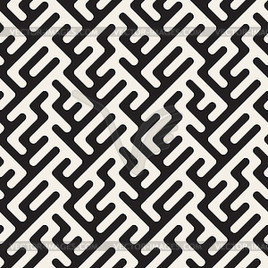 Seamless Black And White Maze Lines Pattern - vector clipart