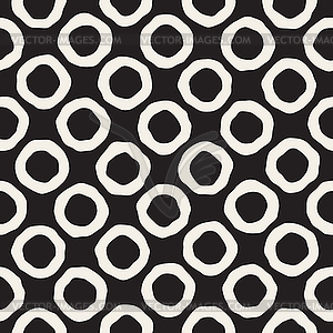 Seamless Black and White Circles Pattern - vector image