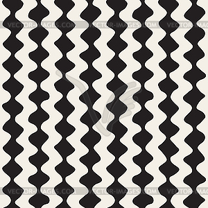 Seamless Black and White Wavy Zigzag Lines Pattern - vector EPS clipart