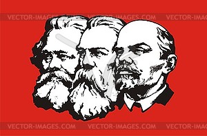 Marx, Engels and Lenin portraits - vector image
