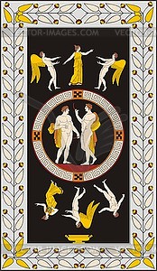 Ancient etruscan mythic decorative design - vector image