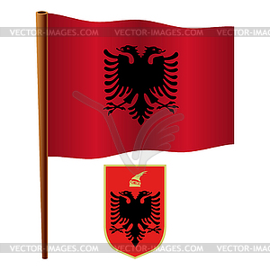 Albania wavy flag - vector image