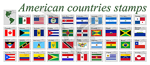 American countries stamps - vector clipart