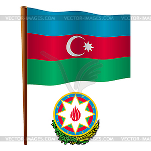 Azerbaijan wavy flag - vector clip art