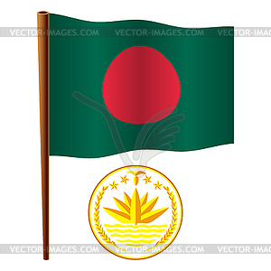 Bangladesh wavy flag - vector clipart