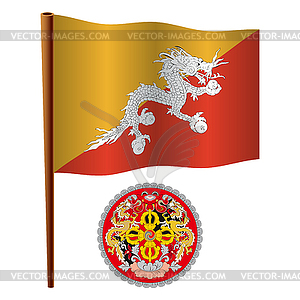 Bhutan wavy flag - vector image