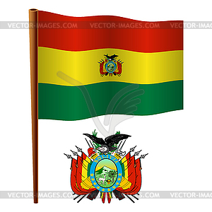 Bolivia wavy flag - vector clipart