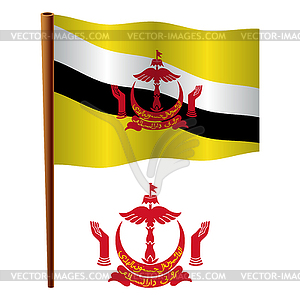 Brunei wavy flag - vector clip art