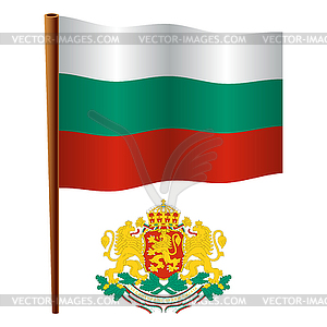 Bulgaria wavy flag - vector image