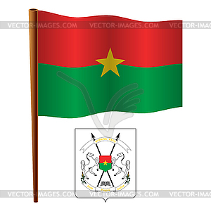 Burkina faso wavy flag - vector clipart