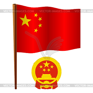 China wavy flag - vector clipart