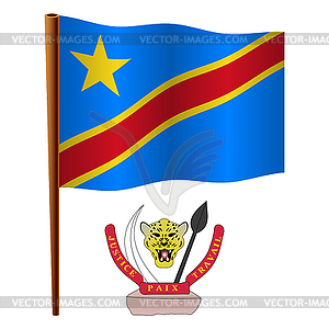 Congo wavy flag - vector image