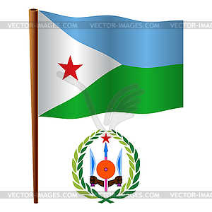 Djibouti wavy flag - vector clipart