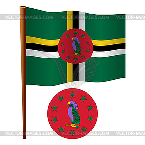 Dominica wavy flag - vector clipart