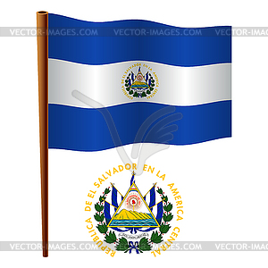 El salvador wavy flag - vector clipart / vector image