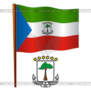 Equatorial guinea wavy flag - vector image