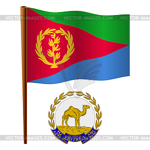 Eritrea wavy flag - vector image