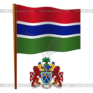 Gambia wavy flag - vector clip art
