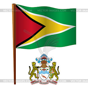 Guyana wavy flag - vector clip art