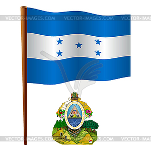 Honduras wavy flag - vector image