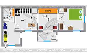 Дизайн интерьера дома - векторный графический клипарт