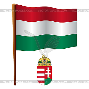 Hungary wavy flag - vector clip art