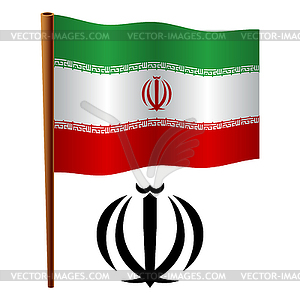 Iran wavy flag - vector image