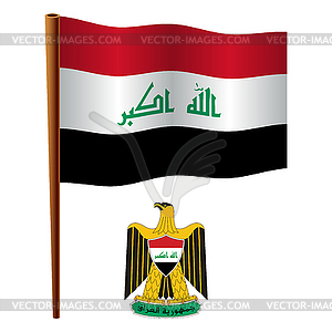 Ирак волнистой флаг - изображение векторного клипарта
