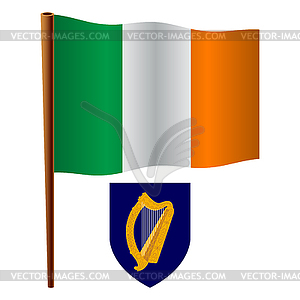 Ireland wavy flag - vector clip art