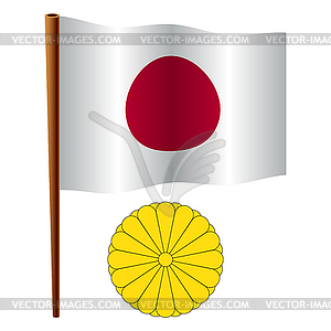 Japan wavy flag - vector clipart