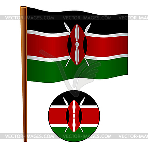 Кения волнистой флаг - цветной векторный клипарт