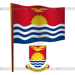 Kiribati wavy flag - vector clipart