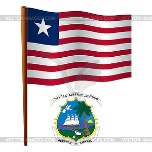 Liberia wavy flag - vector clipart