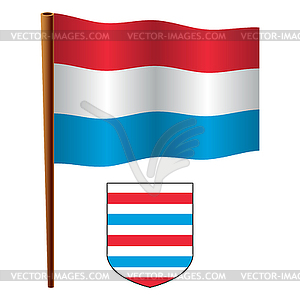 Luxembourg wavy flag - vector clipart