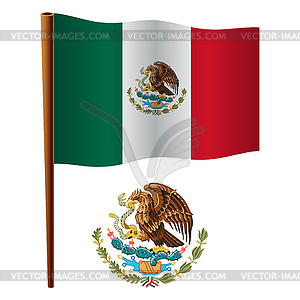 Mexico wavy flag - color vector clipart