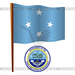 Micronesia wavy flag - vector clip art