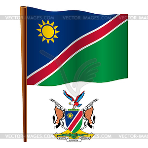 Namibia wavy flag - vector image