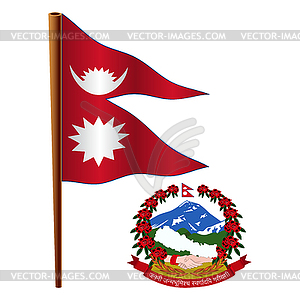 Nepal wavy flag - vector clip art