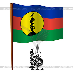 New caledonia wavy flag - vector image