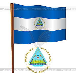 Nicaragua wavy flag - vector clipart