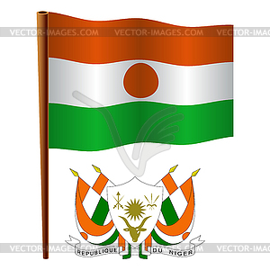 Нигер волнистой флаг - иллюстрация в векторном формате