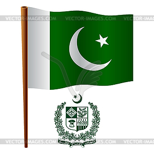 Pakistan wavy flag - vector clip art