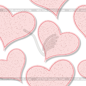 Paper hearts pattern - vector image