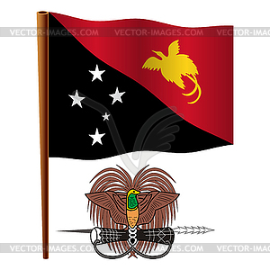 Papua new guinea wavy flag - vector image