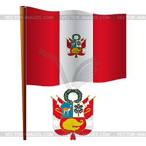 Peru wavy flag - vector clip art