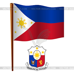 Philippines wavy flag - vector clip art